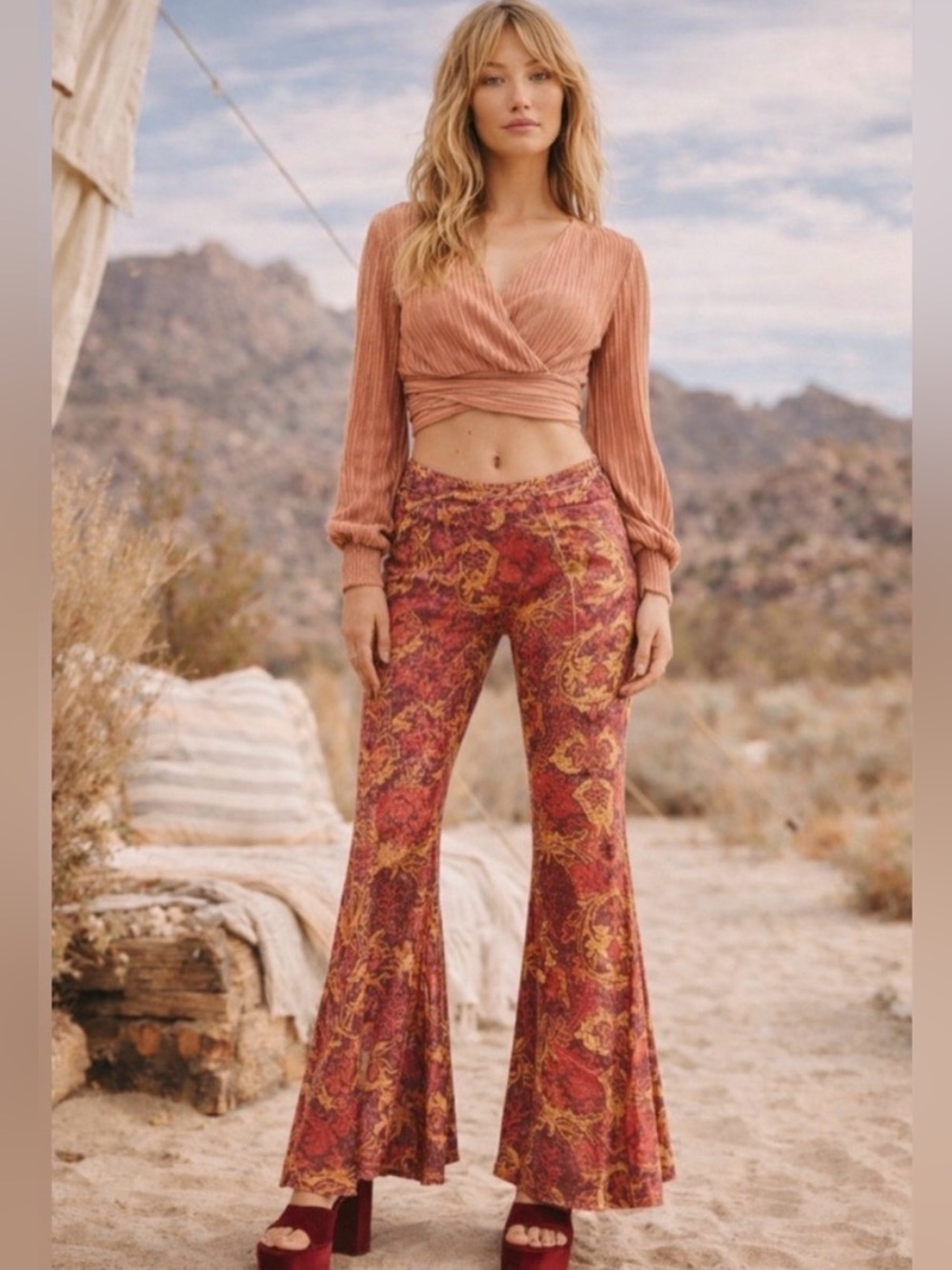 Free People Velour Flares - Picture 4 of 9